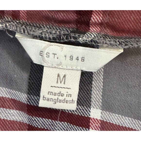 CATO Grey Red Plaid Open Front Cardigan Cotton Vest Women's Size Medium Raw Hem - Picture 5 of 12